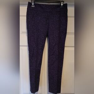 $99 Women's Ann Taylor Loft Purple and Black Floral Pants Size 0 97% Cotton CUTE